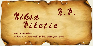 Nikša Miletić vizit kartica